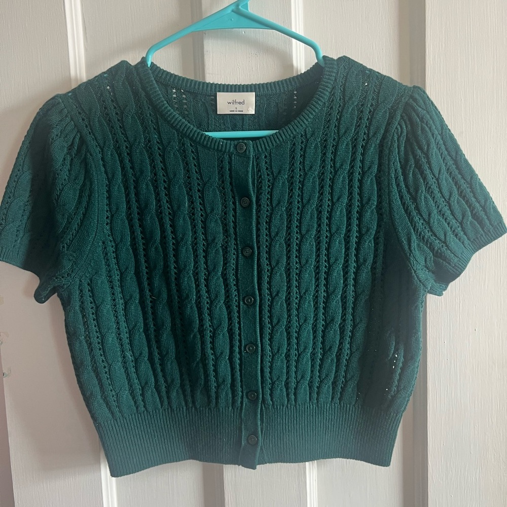 Wilfred Green Cable Knit Sweater